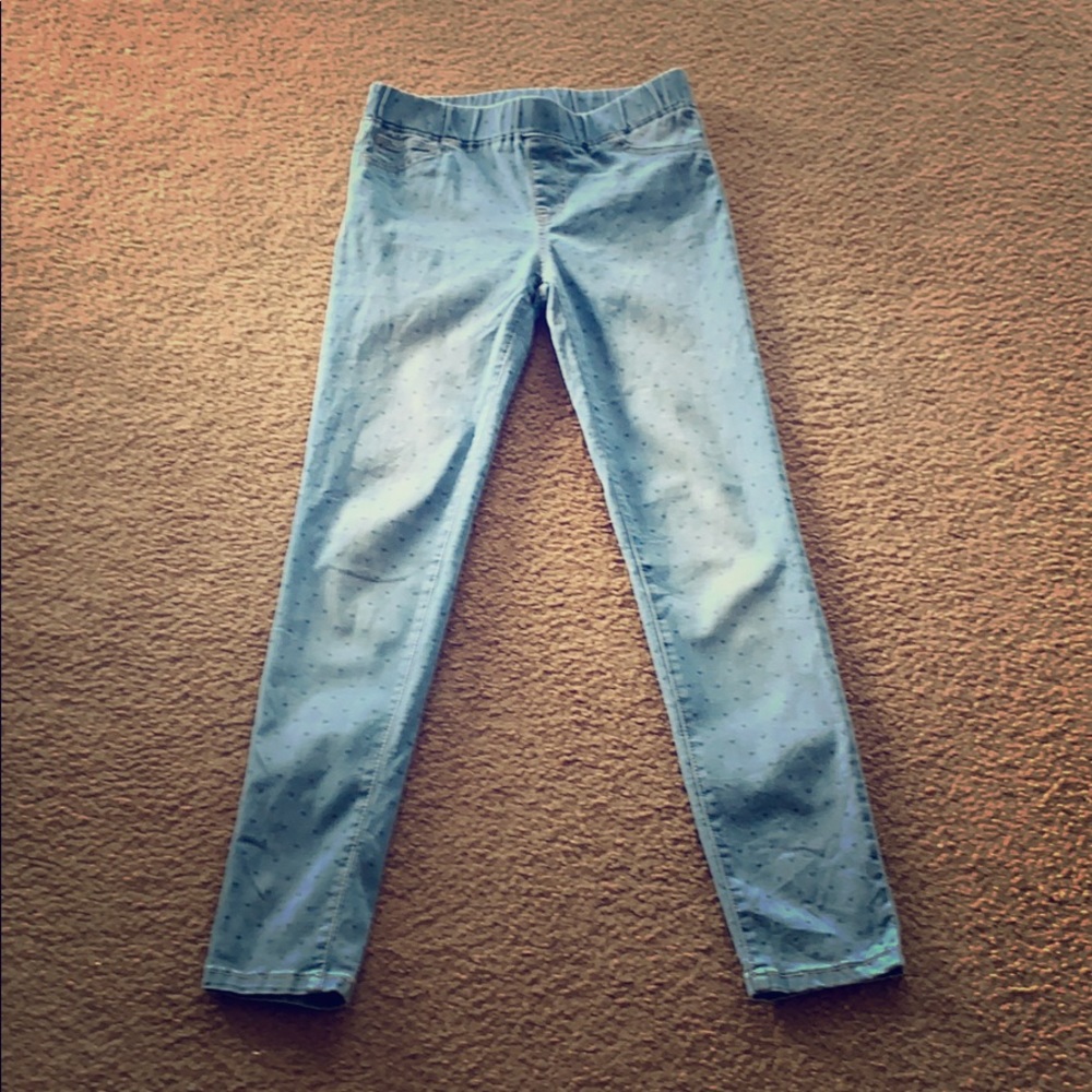 Skinny jeans with small polka dots very comfy